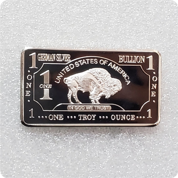 German Mint 1 Troy Ounce Buffalo German Silver Bullion Bar Replica Coins Collection