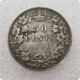 1872,1888,1890,1894 Canada 50 Cents Half Dollar COPY COINS