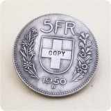 Hobo Nickel Coin 1950B and 1965B Switzerland 5 Francs copy coins commemorative coins collectibles