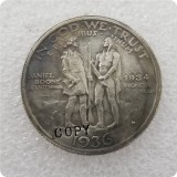 Antique silver USA 1934-1938 BOONE BICENTENNIAL COMMEMORATIVE  HALF DOLLAR COPY COINS