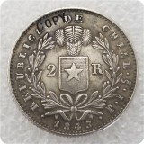 1843 So IJ Chile 2 Real (large type) Copy Coin