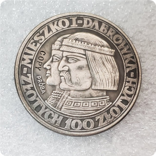 1960 Poland 100 Złotych Polish Millennium Trial Strike Ag faces left Copy Coins