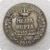 1919 Italian Somaliland(Somalia) 1/2 Rupia - Vittorio Emanuele III Copy Coin