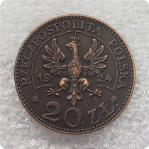 1924 Poland 20 Złotych (II Republic Monogram) Copy Coin