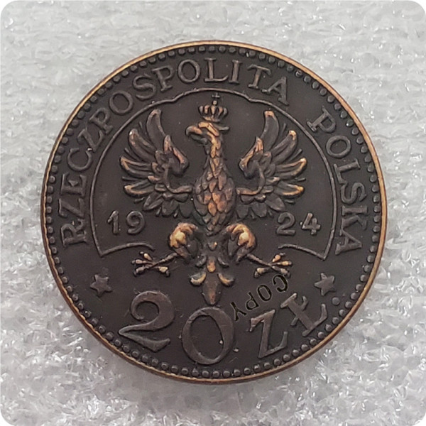 1924 Poland 20 Złotych (II Republic Monogram) Copy Coin