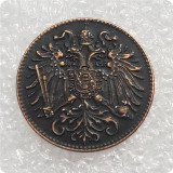1892 Austria - Habsburg 1 and 2 Heller - Franz Joseph I Copy Coins