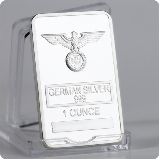 Rare 1 Ounce German Silver 999 Liberty Eagle Totem Silver Plated Cross Bar with Acrylic Protection Capsules