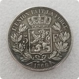 1867,1868 Belgium 5 Francs Coin KM#24 COPY commemorative coins-replica coins medal coins collectibles