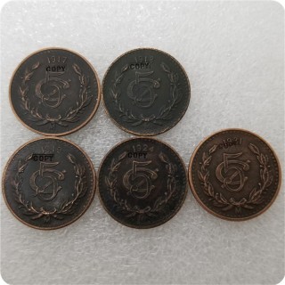 1917,1918,1919,1924,1931 Mexico 5 Centavos COPY COIN commemorative coins-replica coins medal coins collectibles