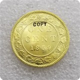 1858,1859 Canada 1 Cent Half Dollar COPY