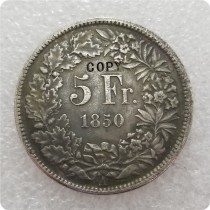 1850 Switzerland 5 Francs COIN COPY
