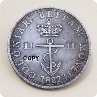 1822 British West Indies 1/2 Dollar - George IV COPY COIN