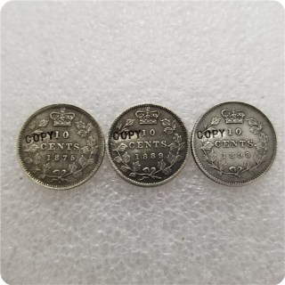 1875,1889,1893 Canada 10 Cents COPY COINS
