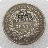 1837 United States 3 Cents - Hard Times Token - Feuchtwanger Copy Coin