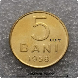 1954 Romania 3 Bani and 1958 Romania 5 Bani Copy Coins
