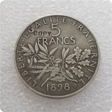 1898 France 5 Francs Pattern copy coins