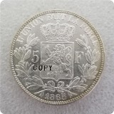 1865 Belgium 5 Francs Coin KM#24 COPY commemorative coins-replica coins medal coins collectibles
