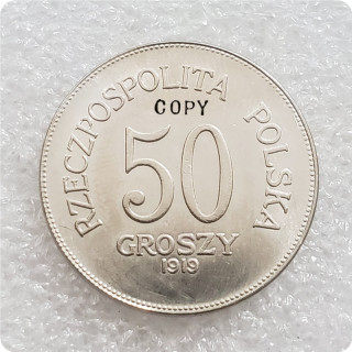 1919 Poland 50 Groszy Copy Coin