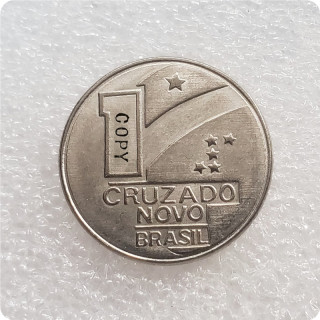 1990 Brazil 1 Cruzado Novo - Christ's Cross Copy Coin