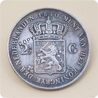 1840 Netherlands 2 1/2 Gulden (2.5 NLG) - Willem I COPY COIN