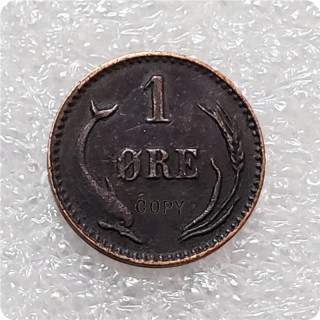 1876,1878,1881,1892 Denmark 1 Ore - Christian IX Copy Coins
