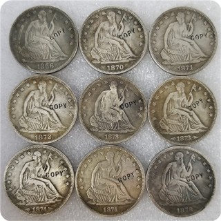 USA (1870-1878)-S SEATED LIBERTY HALF DOLLAR COIN COPY commemorative coins-replica coins medal coins collectibles