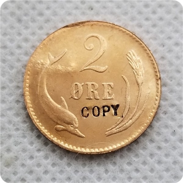 1876,1887,1892 DENMARK 2 ORE COPY COIN
