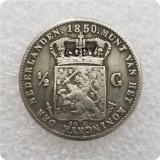 1850,1853 NETHERLANDS 1/2 GULDEN COINS COPY