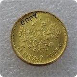 1897-1911 RUSSIA 5 ROUBLE CZAR NICHOLAS II GOLD Copy Coins-replica coins medal coins collectibles badge