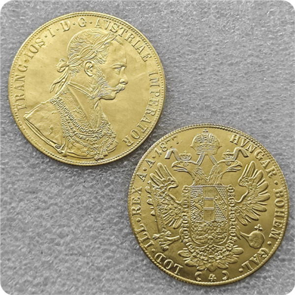 1877 Austria 4 Ducat Gold Copy Coin commemorative coins