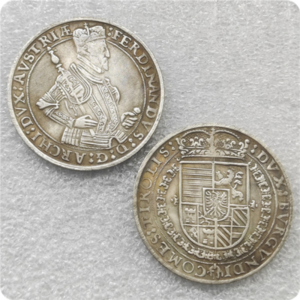 1564-1595 Austria 1 Taler - Ferdinand II hall mint Coin exact Copy