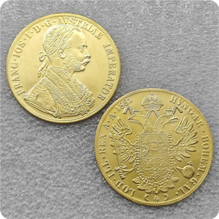 1881 Austria 4 Ducat Gold Copy Coin commemorative coins