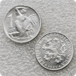 czechoslovakia 1 koruna 1947 COPY commemorative coins