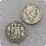 1850,1853 NETHERLANDS 1/2 GULDEN COINS COPY
