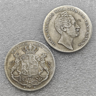 1851 Sweden Riksdale Copy Coin commemorative coins