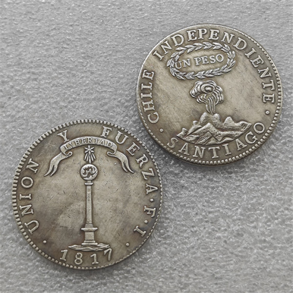 1817 Chile 1 Peso (Santiago) Copy Coin