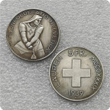1939 Switzerland  Battle of Laupen 5 Francs COPY commemorative coins