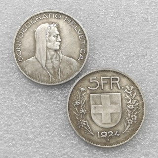 1924B,1928-B Switzerland 5 Francs COIN COPY commemorative coins-replica coins medal coins collectibles