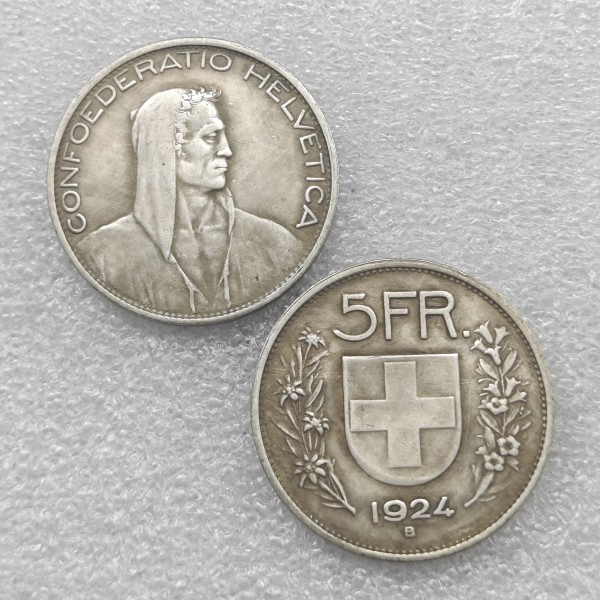 1924B,1928-B Switzerland 5 Francs COIN COPY commemorative coins-replica coins medal coins collectibles