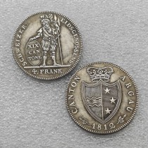 1812 Switzerland Aargau Neutaler Prachtexemplar Silver Copy Coin commemorative coins
