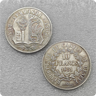 Switzerland SWISS CANTONS GENEVA 10 Franc Copy Coin commemorative coins