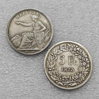 1873-B Switzerland 5 Francs COIN COPY