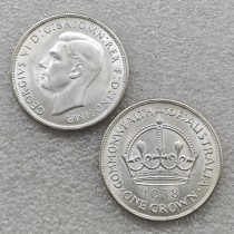 Australian 1938 Crown 5 Shillings Coin UNC