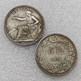 1874 Switzerland 5 Francs (Helvetia seated) Copy Coins