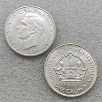 Australian 1937 Crown 5 Shillings Coin UNC