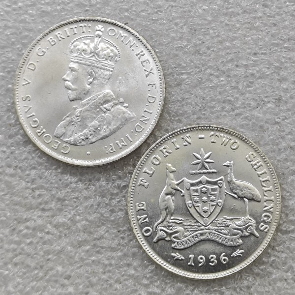1936 AUSTRALIAN FLORIN UNC