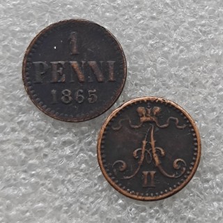 FINLAND 1 PENNI 1865