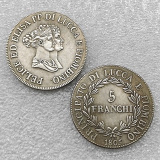 1805 Italy Lucca  Piombino 5 Franchi Silver coins COPY commemorative coins