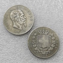 Italy 1872 5 LIRE Copy Coin commemorative coins