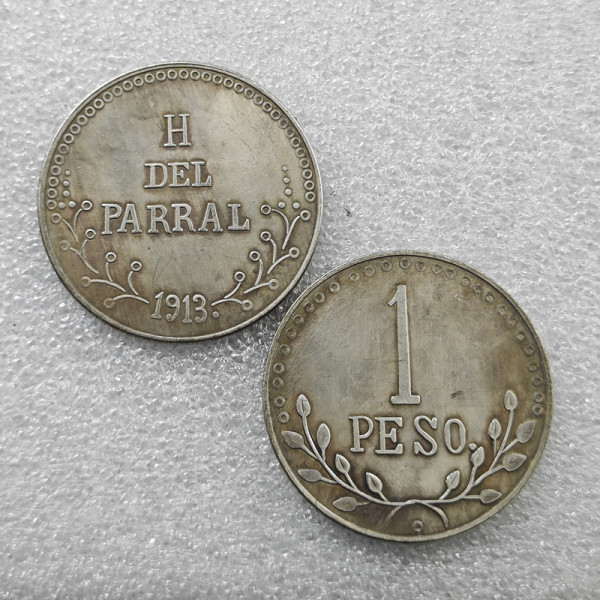 1913 Mexico 1 Peso (Hidalgo del Parral) Copy Coin